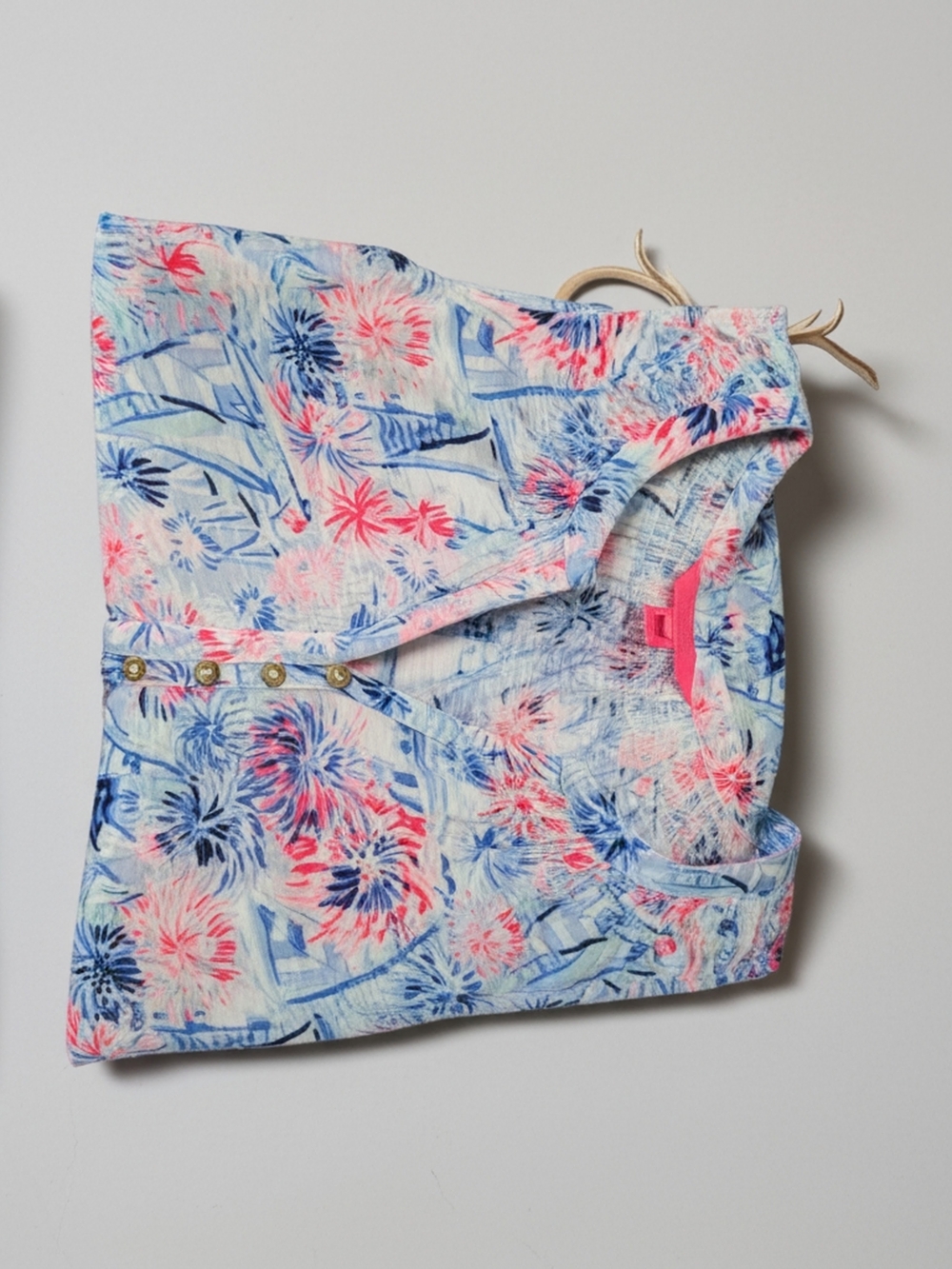 Lilly Pulitzer Pink & Blue Floral Button-Front Camisole - Picture 9 of 9
